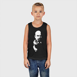 Майка детская хлопок Ленин: фигу вам, цвет: черный — фото 2