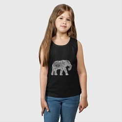 Майка детская хлопок Расписной слон, цвет: черный — фото 2