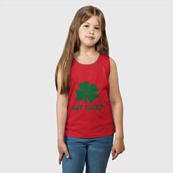 Майка детская хлопок Get lucky, цвет: красный — фото 2