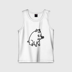 Майка детская хлопок Pig, цвет: белый