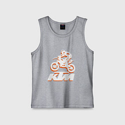 Майка детская хлопок KTM белый, цвет: меланж
