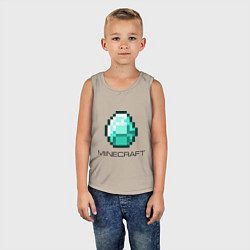 Майка детская хлопок Minecraft Diamond, цвет: миндальный — фото 2