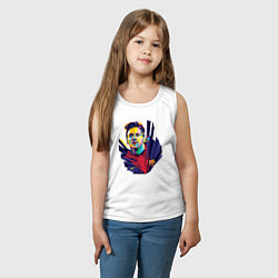 Майка детская хлопок Messi Art, цвет: белый — фото 2
