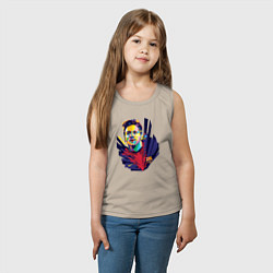 Майка детская хлопок Messi Art, цвет: миндальный — фото 2