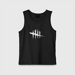 Майка детская хлопок Dead by Daylight White Logo, цвет: черный