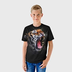 Футболка детская Оскал тигра, цвет: 3D-принт — фото 2