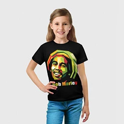 Футболка детская Bob Marley Smile, цвет: 3D-принт — фото 2