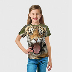 Футболка детская Удивленный тигр, цвет: 3D-принт — фото 2