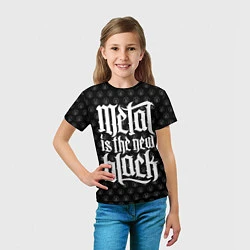 Футболка детская Metal is the new Black, цвет: 3D-принт — фото 2