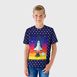 Футболка детская Запуск ракеты, цвет: 3D-принт — фото 2