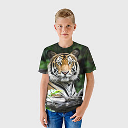 Футболка детская Тигр в джунглях, цвет: 3D-принт — фото 2