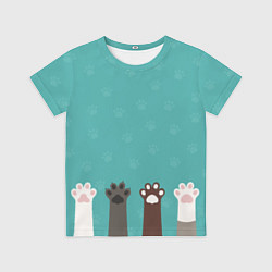 Футболка детская Лапки котеек, цвет: 3D-принт