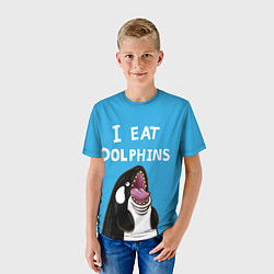 Футболка детская I eat dolphins, цвет: 3D-принт — фото 2