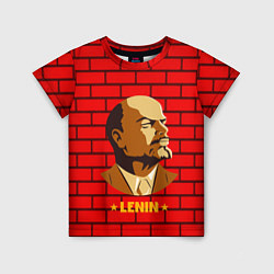 Футболка детская Ленин: красная стена, цвет: 3D-принт