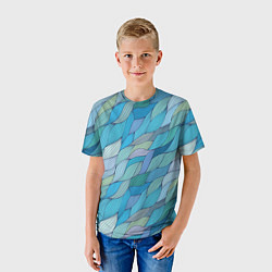 Футболка детская Волны, цвет: 3D-принт — фото 2