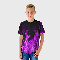 Футболка детская Фиолетовый огонь, цвет: 3D-принт — фото 2