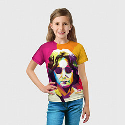 Футболка детская Джон Леннон: фан-арт, цвет: 3D-принт — фото 2