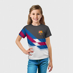 Футболка детская Barcelona FC: White style, цвет: 3D-принт — фото 2