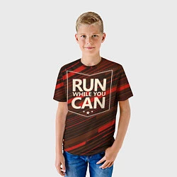 Футболка детская Run while you can, цвет: 3D-принт — фото 2