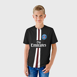 Футболка детская PSG FC: Black 2018, цвет: 3D-принт — фото 2