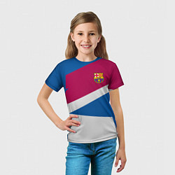 Футболка детская FC Barcelona: Sport Geometry, цвет: 3D-принт — фото 2