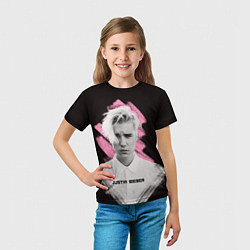 Футболка детская Justin Bieber: Pink Splash, цвет: 3D-принт — фото 2
