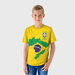 Футболка детская Сборная Бразилии: желтая, цвет: 3D-принт — фото 2