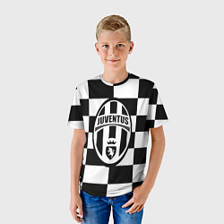 Футболка детская FC Juventus: W&B Grid, цвет: 3D-принт — фото 2