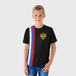 Футболка детская Россия: Линия триколор, цвет: 3D-принт — фото 2