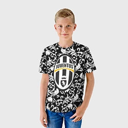 Футболка детская FC Juventus: Floral Logo, цвет: 3D-принт — фото 2