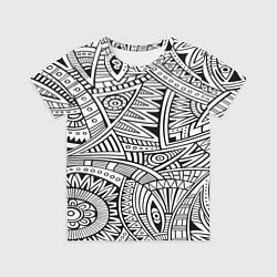 Футболка детская Черно-белая этника, цвет: 3D-принт