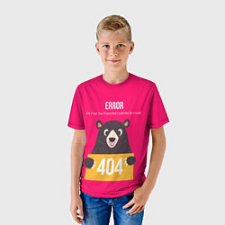 Футболка детская Bear: Error 404, цвет: 3D-принт — фото 2