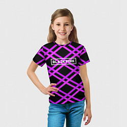 Футболка детская Black Pink: Neon Lines, цвет: 3D-принт — фото 2