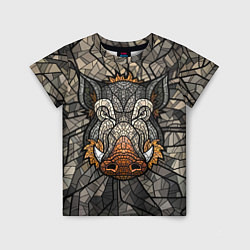 Футболка детская Mosaic Pig, цвет: 3D-принт