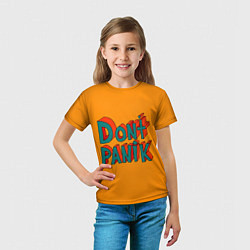 Футболка детская Do not panic - 3D lettering, цвет: 3D-принт — фото 2