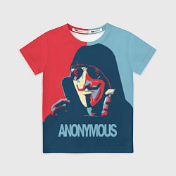 Футболка детская Anonymous поп арт мем, цвет: 3D-принт