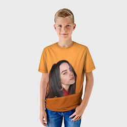Футболка детская BILLIE EILISH: Orange Mood, цвет: 3D-принт — фото 2