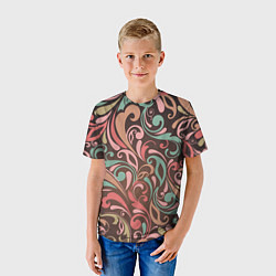 Футболка детская Узор хохломы, цвет: 3D-принт — фото 2