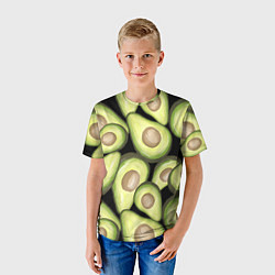 Футболка детская Avocado background, цвет: 3D-принт — фото 2