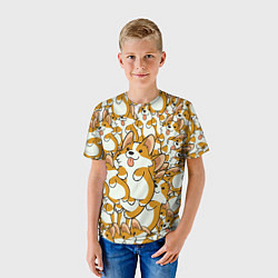 Футболка детская Корги, цвет: 3D-принт — фото 2
