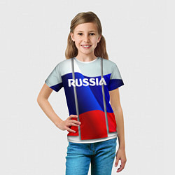 Футболка детская Россия, цвет: 3D-принт — фото 2