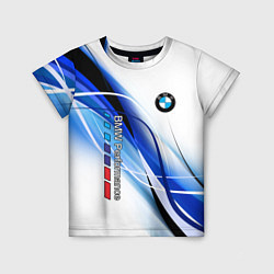 Футболка детская BMW волны - blue-white, цвет: 3D-принт