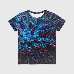Футболка детская Синяя абстракция, цвет: 3D-принт
