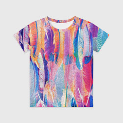 Футболка детская ПЕРЬЯ, цвет: 3D-принт