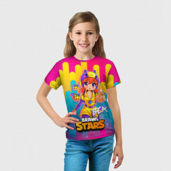 Футболка детская Bea Brawl stars Беа anime, цвет: 3D-принт — фото 2