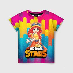 Футболка детская Jessie Brawl Stars anime style, цвет: 3D-принт