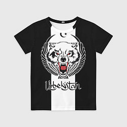 Футболка детская Узбекистан - волк с крыльями, цвет: 3D-принт