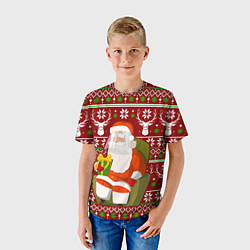 Футболка детская Санта с защитным экраном, цвет: 3D-принт — фото 2