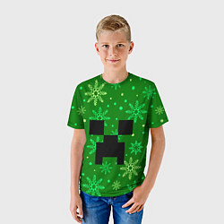 Футболка детская ЗИМНИЙ MINECRAFT, цвет: 3D-принт — фото 2