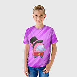 Футболка детская AMONG US - В шляпке, цвет: 3D-принт — фото 2